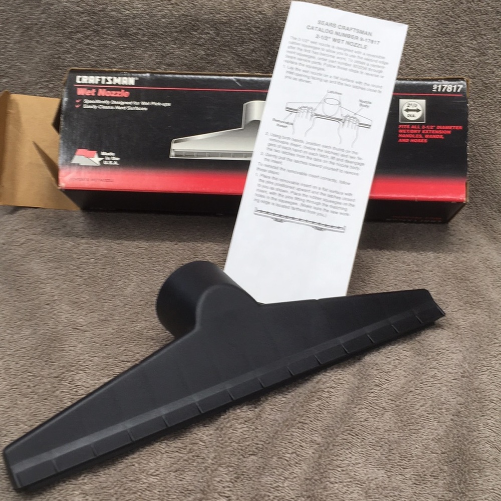 NEW Craftsman Shop Vac Wet Floor Nozzle 2-1/2”d